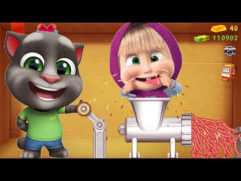 Видео: Маша против Тома-героя против ужасной мясорубки | Kick The Buddy