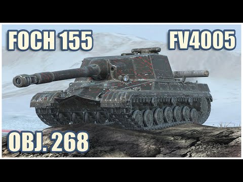Видео: Объект 268, Foch 155 & FV4005 • WoT Blitz Gameplay