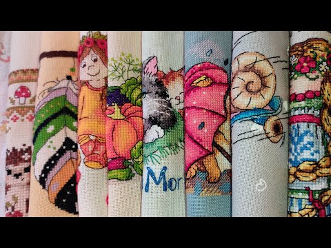 Видео: Все мои вышитые неоформленные работы. Два рулона