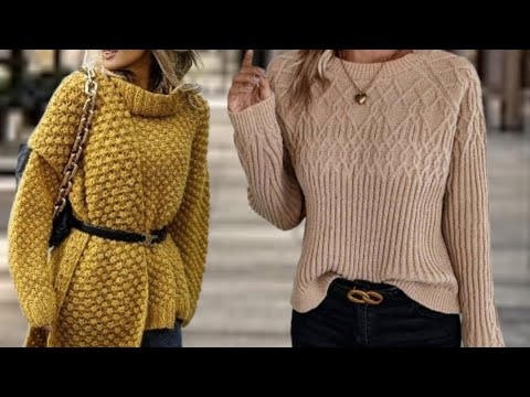 Видео: Огромный выбор женских  свитеров, вязание. Huge selection of women's sweaters, knitting.