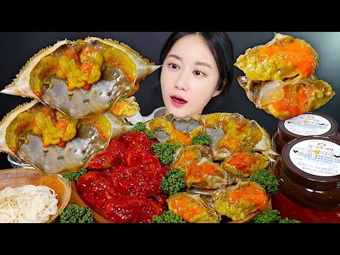 Видео: ASMR MUKBANG | Сырой Краб Маринованный В Соевом Соусе🦀 Краб Маринованный В Остром Соусе | eating