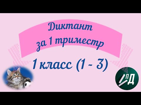 Видео: Диктант "Пушок" за 1 триместр 1 класса (1 - 3) с проверкой