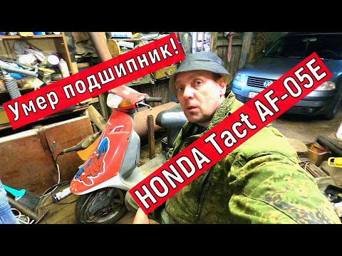 Видео: Хонда такт AF-05E  Умер подшипник , полный разбор двигателя.