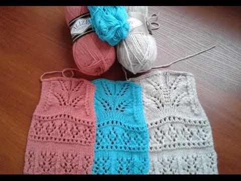 Видео: Ажурное платье спицами. Часть 3. Вяжем образец (продолжение)