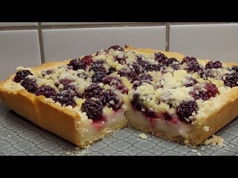 Видео: Brombeerkuchen mit Pudding/ Ягодный пирог с пудингом