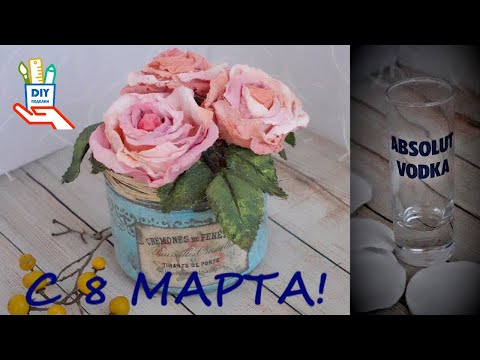 Видео: К 8 Марта! Розы из ватных дисков [div]