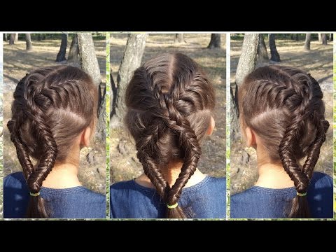 Видео: Французский колосок крест-накрест + Обратный колосок // French Fishtail
