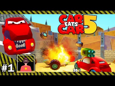 Видео: Обзор Car Eats Car 5 Арена Битвы И первое секретное место Битли летсплей Хищные Машины Монстр траки