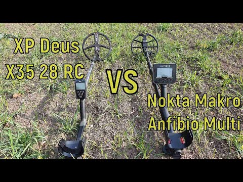 Видео: XP Deus X35 28 RC VS Nokta Makro Anfibio Multi! Тест на глубину и резделение целей!