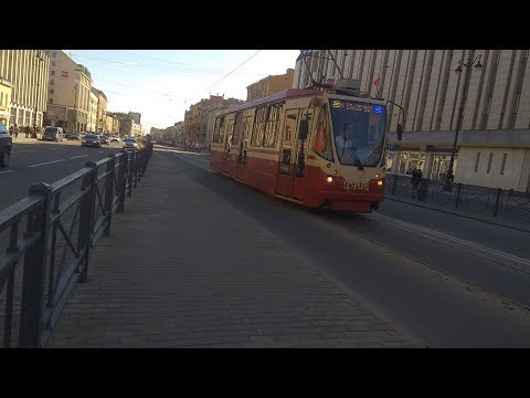 Видео: Трамвай, маршрут №3 ЛМ-99АВН б.3905 по изменённой трассе (09.05.2019) Санкт-Петербург