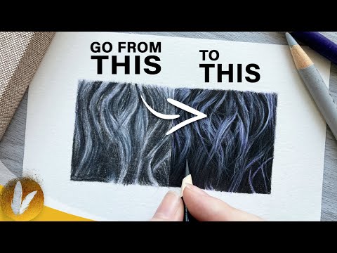 Видео: Важнейшие компоненты меха | Урок рисования волнистого меха цветными карандашами для начинающих