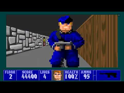 Видео: Полное прохождение Wolfenstein 3D - Trail of the Madman