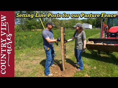 Видео: Установка столбов и нижней колючей проволоки на нашем новом пастбищном ограждении
