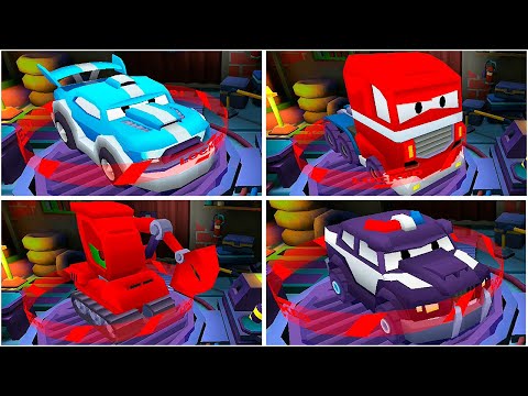 Видео: 4 Новых Машины Car Eats Car 3D: Полиция, Грузовик, Экскаватор и Гоночный Автомобиль, обновление игры
