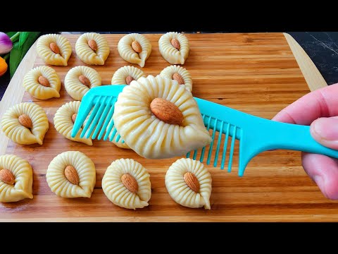 Видео: Купите расческу! Мало кто знает этот способ приготовления! печенье кчаю с орехами, фисташки, миндаль