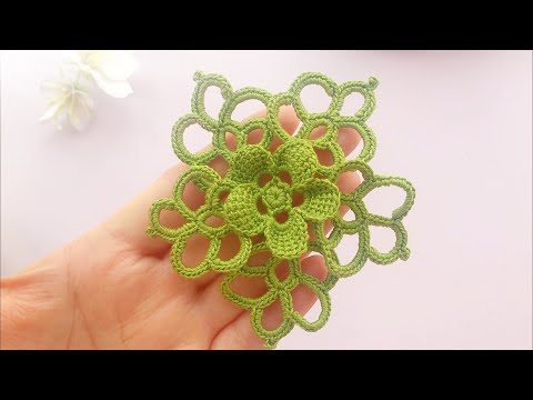 Видео: Ирландские вязаные крючком цветы, готовое изделие просто потрясающее.