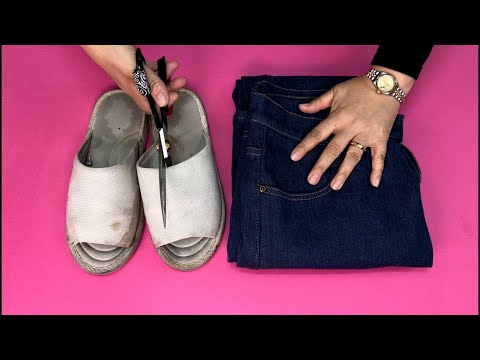 Видео: [DIY] Никогда не выбрасывайте грязную и старую домашнюю обувь, которую невозможно носить.