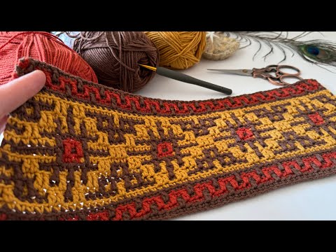 Видео: Я применила вдохновение, полученное от рисунка ковра 💫, к технике вязания мозаики крючком #diy