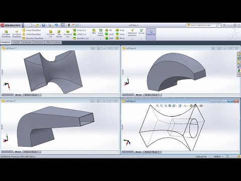 Видео: Основание SolidWorks Lofted Boss | SolidWorks Loft Cut | Как использовать Loft в SolidWorks, Напр...