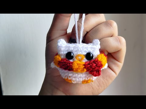 Видео: Совёнок крючком 🦉 Лёгкий мастер-класс | Амигуруми брелок @minihook.studio 