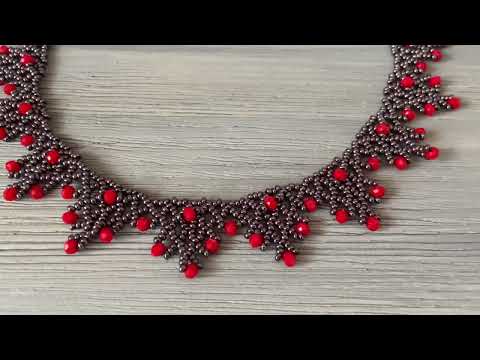 Видео: Мое колье из бисера и бусин ручной работы