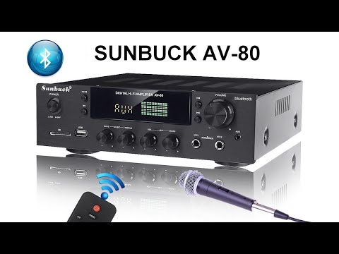 Видео: Усилитель с Bluetooth, USB mp3 плеером, FM Radio SUNBUCK AV-80