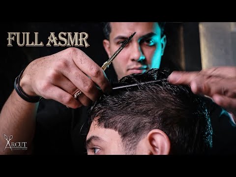 Видео: Полная ASMR-стрижка и укладка кудрей для мужчин ✂️ Звуки ножниц и бритвы | От начала до конца