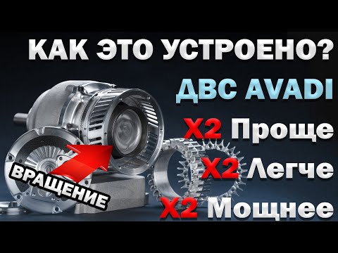 Видео: ДВС в 2 РАЗА мощнее! - Вращающийся ПОРШЕНЬ AVADI с КПД 42% | КАК ЭТО УСТРОЕНО?