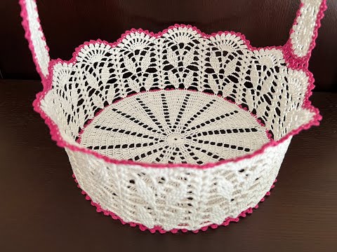 Видео: Kорзинка крючком растительным орнаментом