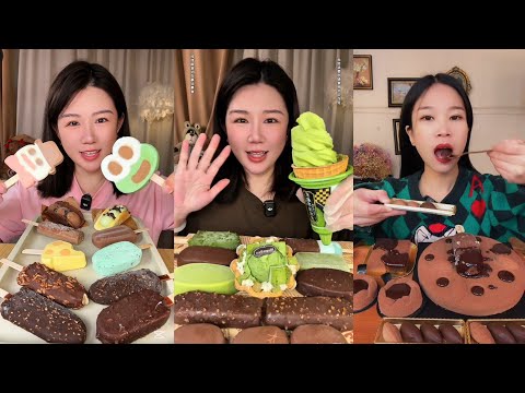 Видео: Знаменитое зеленое шоколадное мороженое CORNETTO & Magnum с шоколадным тортом и синим мороженым A...