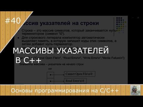Видео: Массив указателей в С++