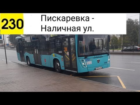 Видео: Автобус 230. Пискаревка - Наличная ул.