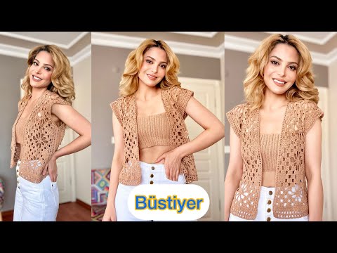 Видео: «Элегантный летний шик: сетчатый узорчатый жилет и облегающий бюстье» (бюстье)