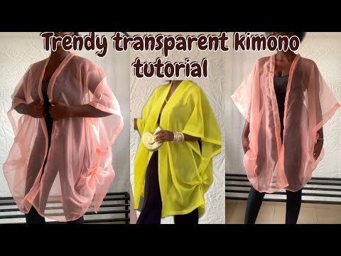 Видео: Как сшить модное прозрачное платье-кимоно🌸 #шитьеплатья #органза