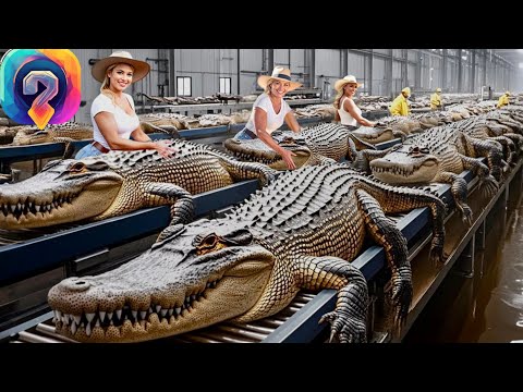 Видео: Как МИЛЛИОНЫ крокодилов обрабатываются — массовое разведение крокодилов для получения кожи и мяса!