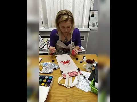 Видео: Мастер-класс по росписи сумки шопер с новогодним сюжетом