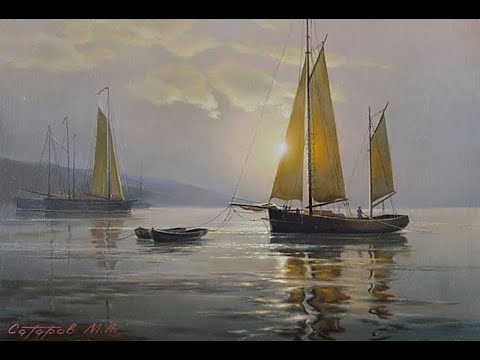 Видео: Как нарисовать море акрилом. Мастер-класс по мотивам картины "Тихое утро" Михаила Сатарова