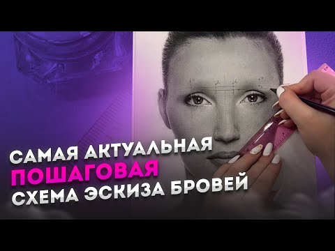 Видео: Как сделать чистый и правильный эскиз для симметричных бровей? (Разметка бровей)