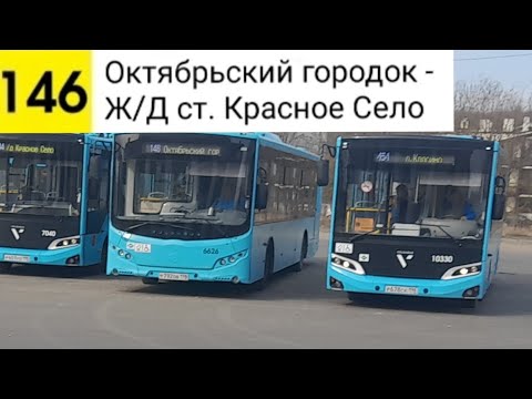 Видео: Автобус 146. Октябрьский городок - Ж/Д ст. Красное Село