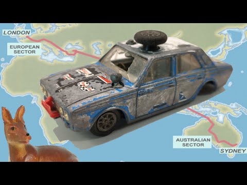 Видео: Corgi Hillman Hunter № 302 Лондон - Сидней. Ремонт после столкновения с кенгуру.