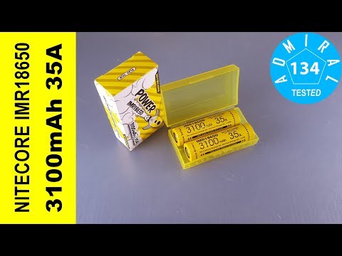 Видео: Nitecore IMR18650 3100mAh 35A обзор аккумулятора