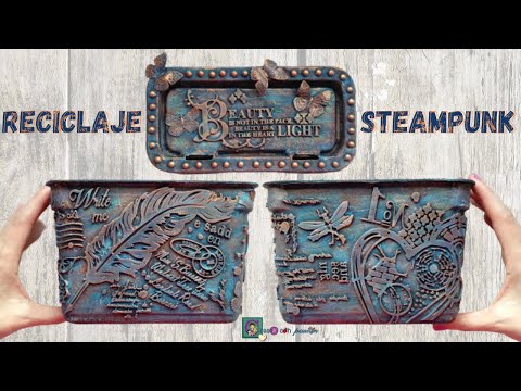 Видео: DIY RECYCLE STEAMPUNK ПЛАСТИЧЕСКИЙ ПЛАСТИЧЕСКИЙ КОНТЕЙНЕР, промышленный металлический стиль