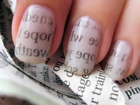 Видео: Newspaper Nail Art / Газетный принт на ногтях