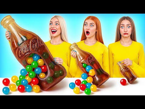 Видео: Большая, Средняя или Маленькая Тарелка Челлендж | Кулинарная Битва с Едой от Super Hyper DO