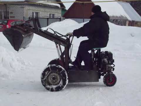 Видео: миник погрузчик 3 колесный