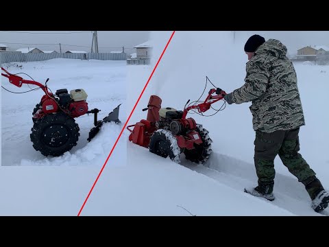 Видео: Уборка снега мотоблоком