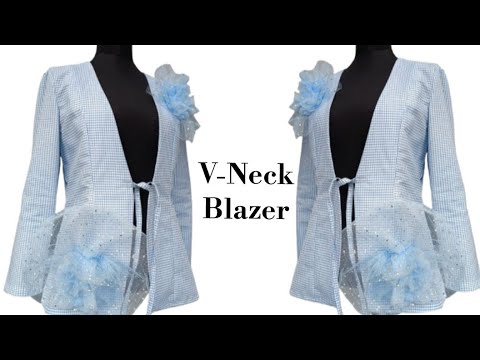 Видео: Как расчертить, выкроить и сшить пиджак без воротника | Пиджак с V-образным вырезом