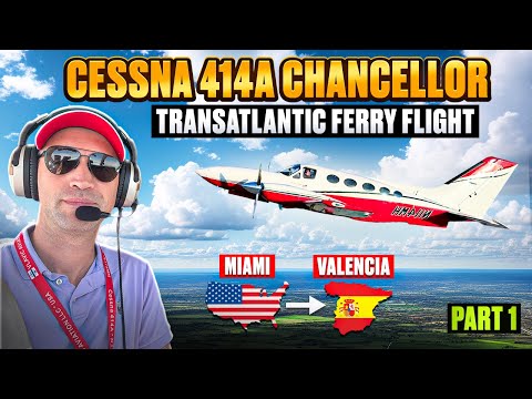 Видео: Майами — Валенсия на Cessna 414A ✈️ Начало трансатлантического перелёта! Грозы и лёд в мае 🌩❄️