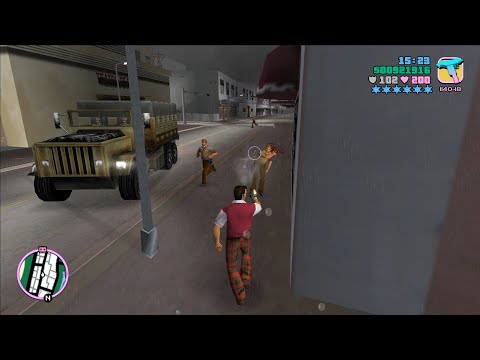 Видео: GTA Vice City Epic 6 звёзд розыска, перестрелка с полицией + побег