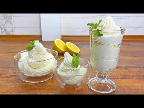Видео: Сливочно*лимонный десерт за 5 минут! все ищут этот рецепт! Лимонный крем без яиц!